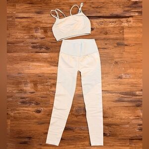 PUMA Baby Blue Seamless Ribbed Active Set - Top & High-Waist Leggings